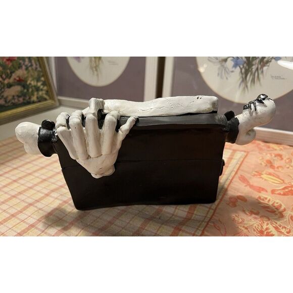Halloween The Book of Fright Decoration Black Typewriter w/Skeleton Hands Spooky - Picture 3 of 5